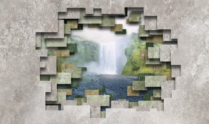 фотообои Водопад в стене