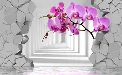 фотообои Туннель с орхидеей