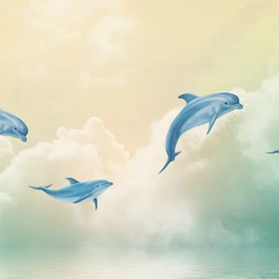 фотообои Дельфины над морем