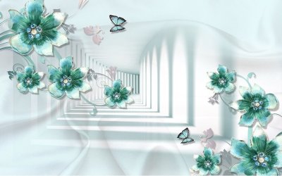 фотообои Туннель бирюзовых цветов