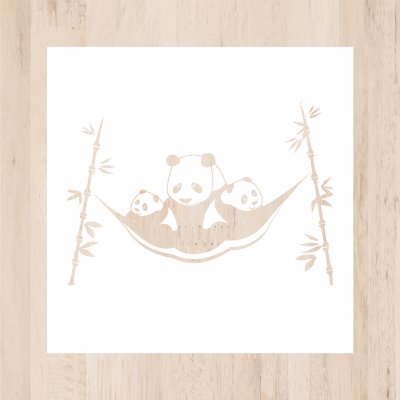трафареты три панды