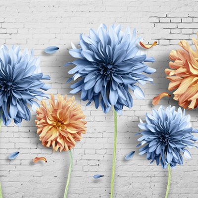 фотообои Цветы у стены 3Д