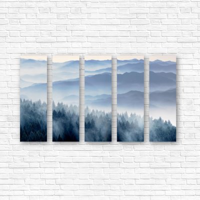 модульные картины Голубые горы над лесом